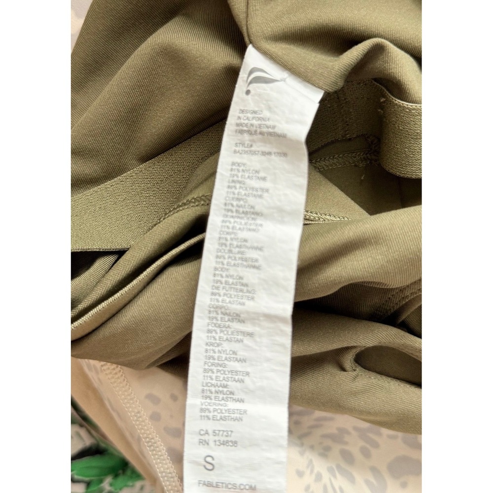 Fabletics Olive Green Moto Leggings and One Shoulder Sports Bra Set - Picture 4 of 5